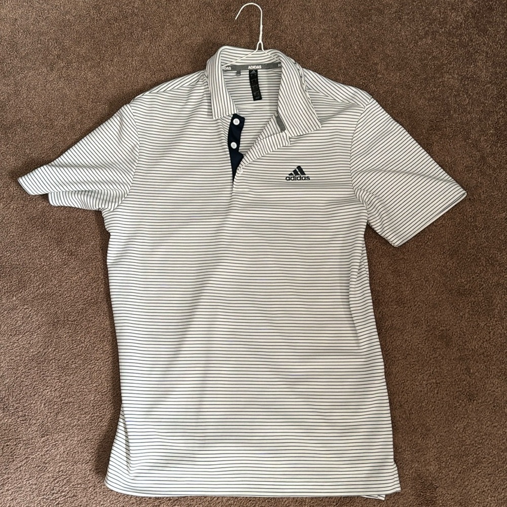 Adidas Striped Golf Polo